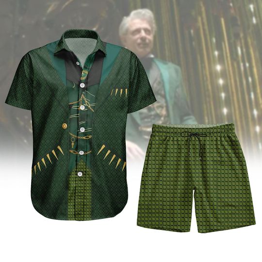 Wicked Wizard Halloween Cosplay Button Shirt, The Wonderful Wizard of Oz Costume, Wicked Movie Shorts, Witchy Shirts, Wicked Fan Merch