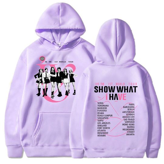 Discover KPOP IVE Show What I Have World Tour Merch Hoodies New Logo Hooded Women Men Fashion Casual Pullovers Long Sleeve Sweatshirts