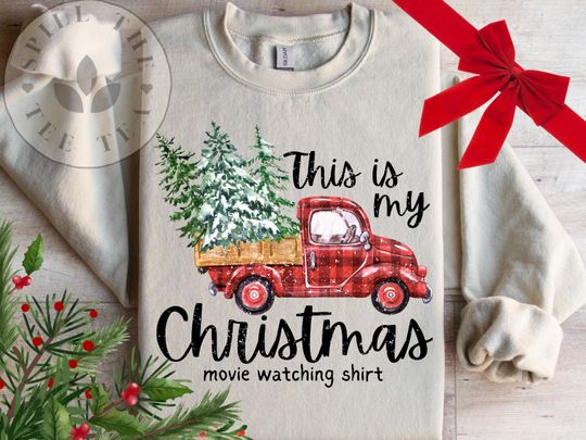 Discover Christmas Movie Watching Shirt, Hallmark Christmas Movie, Christmas Sweatshirt, Funny Christmas, Womens, Holiday, cute, Hallmark