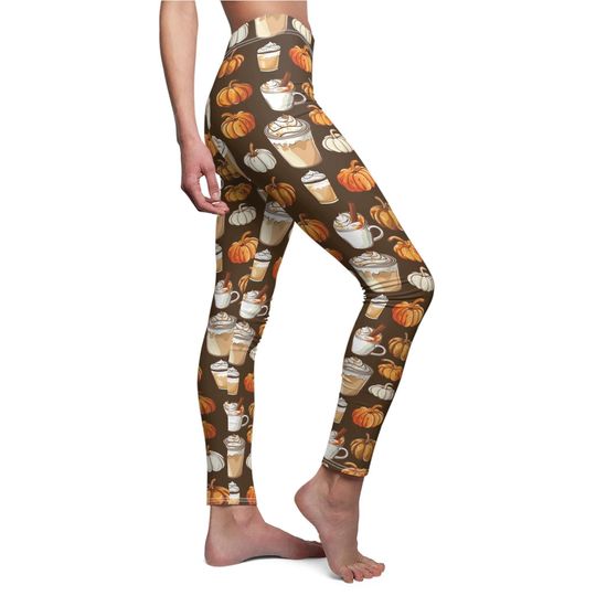 Pumpkin Spice Autumn Inspired Graphic Print Women’s Leggings