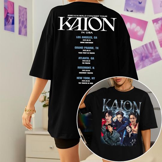 Discover Kai KAION Tour 2025 In Us T-shirt, 2025 Kai Solo Concert Tour KAION Shirt, Kai Wait On Me Album Shirt, Kai EXO Kpop Tee Sweater