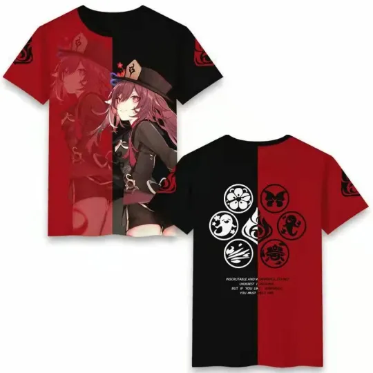 Genshin Impact Cosplay Men Women 3D Basic Short Sleeve T shirt Casual Tee