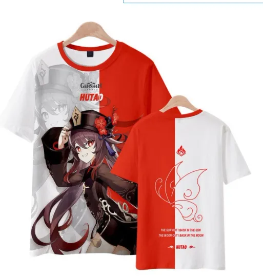 Genshin Impact Cosplay Men Women 3D Basic Short Sleeve T shirt Casual Tee
