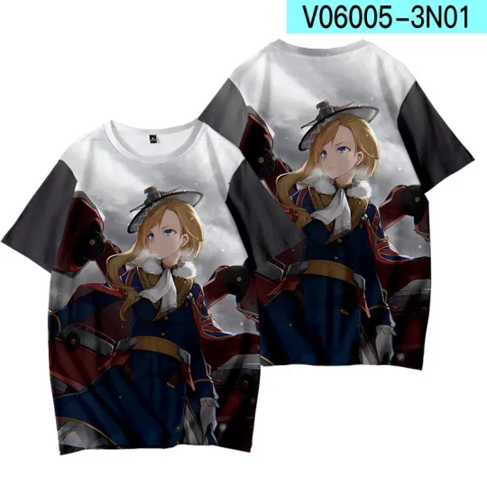 Azur Lane Cosplay Men Women 3D Basic Short Sleeve T shirt Casual Tee