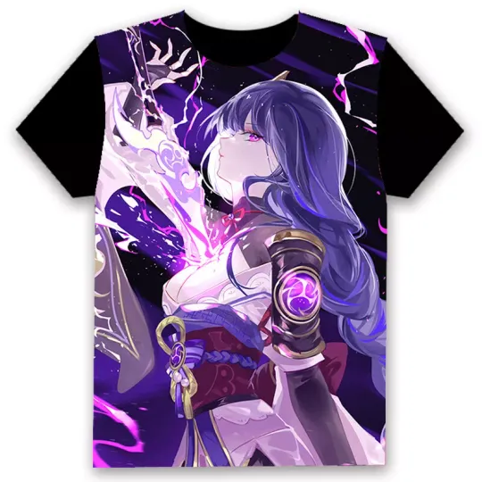 Anime Genshin Impact Men Women Basic Short Sleeve T-shirt Casual Cosplay Tee