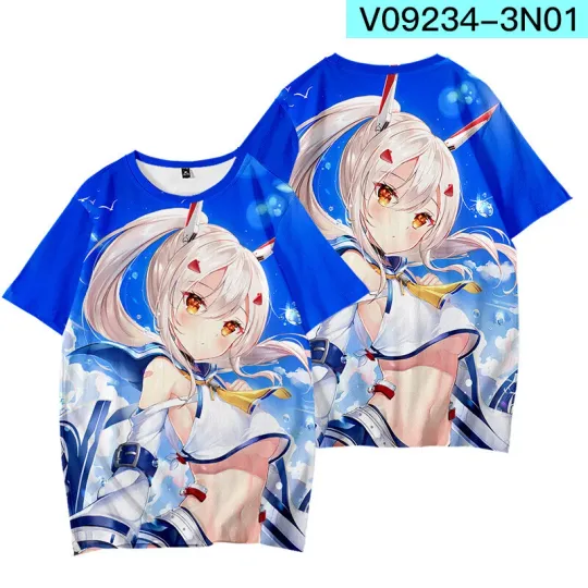 Discover Azur Lane Cosplay Men Women 3D Basic Short Sleeve T shirt Casual Tee Y23