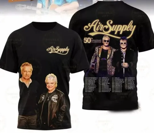 Discover Air Supply 50th Anniversary Celebration Tour AOP 3D T-shirt