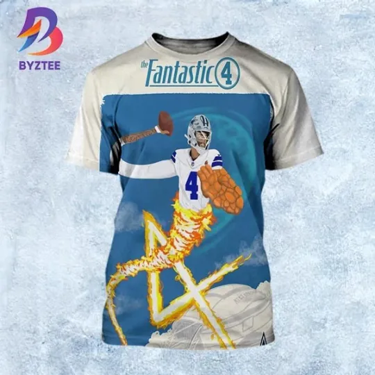Cowboys Dak Prescott x The Fantastic Four First Steps 2025 All Over Print Shirt