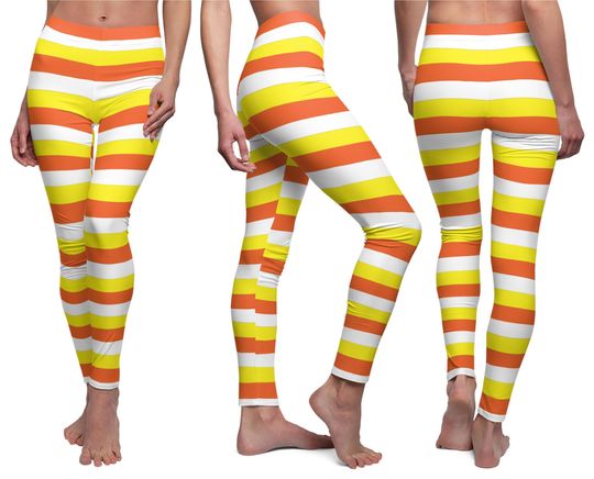 Cozy Candy Corn Stripe Pattern Women’s Leggings