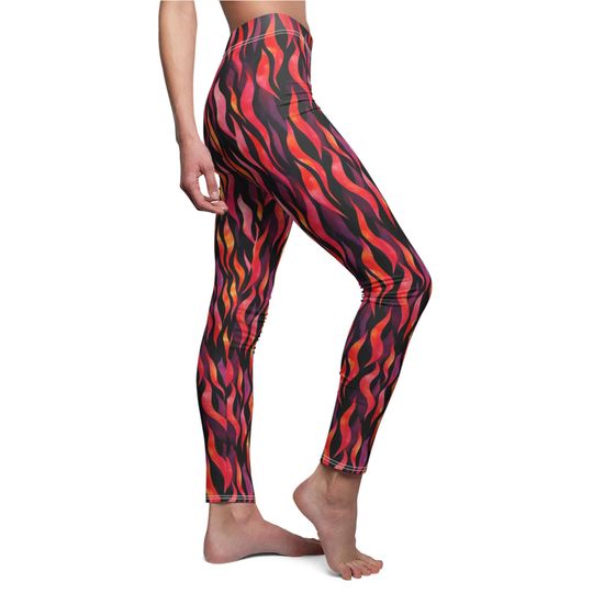 Discover Flame Leggings | Punk Goth Festival Fire Print Leggings for Concerts & Alternative Fashion