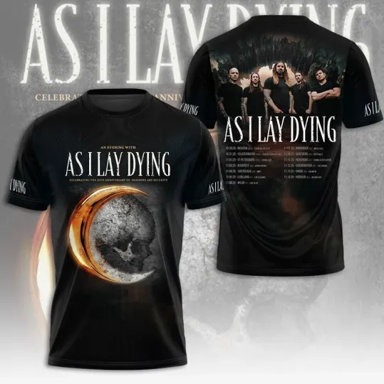 Discover As I Lay Dying 20th Anniversary Of Shadows Are Security 3D T-shirt
