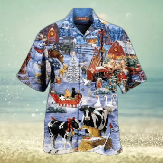 Discover Christmas Love Farm Hawaiian Shirt