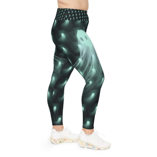 Discover Plus Size Caffeinated Ghosts Leggings: Slimming Halloween Tights