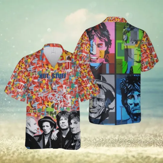 The Rolling Stones Hawaiian Shirt Colorful Pattern