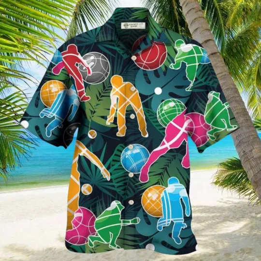 Discover Bocce Ball Tropical Colorful Ball Games Hawaiian Shirt