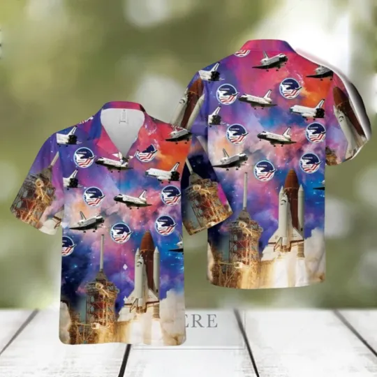 Discover Space Shuttle Columbia Hawaiian Shirt Aloha Summer Beach Shirt