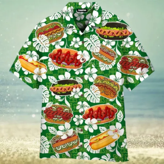 Discover Hot Dog Aloha Hawaiian Shirt Summer Gift Beach Shirt
