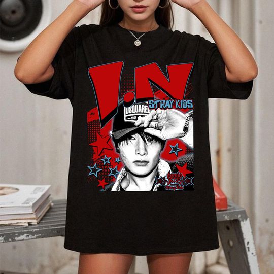 Discover Retro I.N dominAte T-shirt, Stray Kids dominATE World Tour 2025 Shirt, Stray Kids Hop Album Shirt, Giant Album Tee, Stray Kids ATE Tee