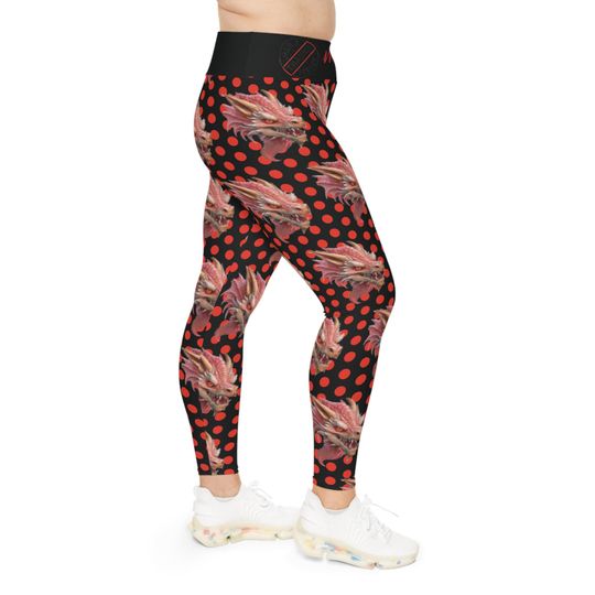 Discover Polka Dot Dragon Leggings: Gen X Trauma Certification - Fantasy Apparel