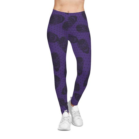Halloween Sugar Skull, Goth Polka Dot Leggings,  Polka Dots Are Trending Yoga Pants