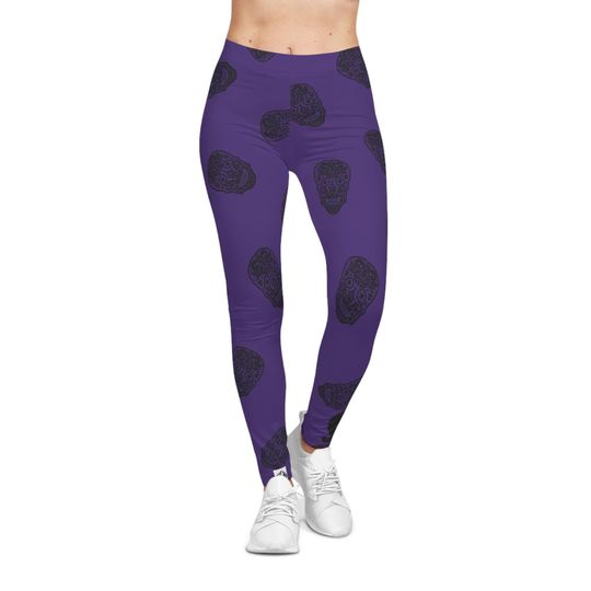 Sugar Skull Polka Dot Leggings: Goth Halloween Style
