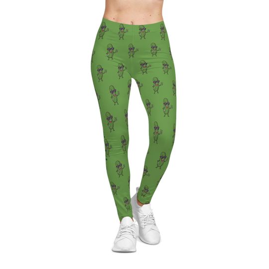 Discover Pickle Power Halloween Leggings, Funny Witchcore Yoga Pants