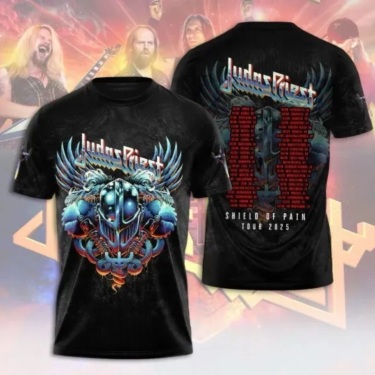 Discover Judas Priest tour 2025 band AOP T-Shirt