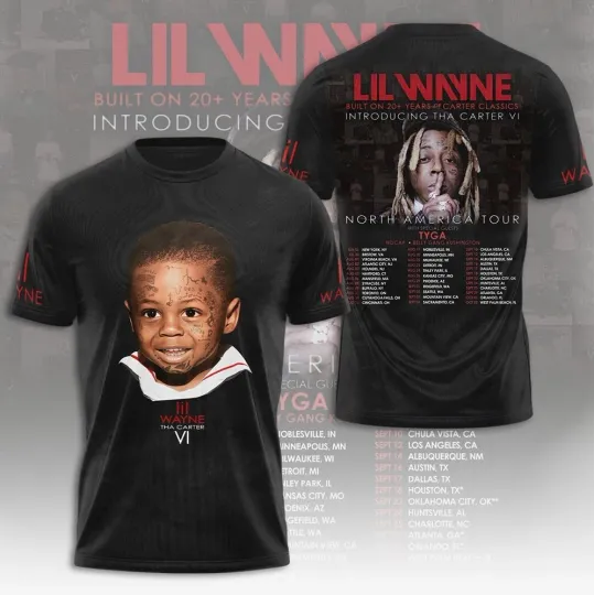 Lil Wayne Tha Carter VI North America 2025 North America Tour 3D T-Shirt