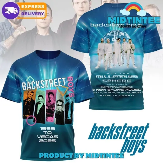 Discover Backstreet Boys 1999 To Vegas 2025 Tour AOP T-Shirt