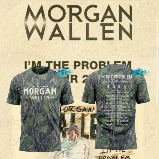 Wallen Western X Houston Texan Tour in 2025 Camo AOP T-Shirt