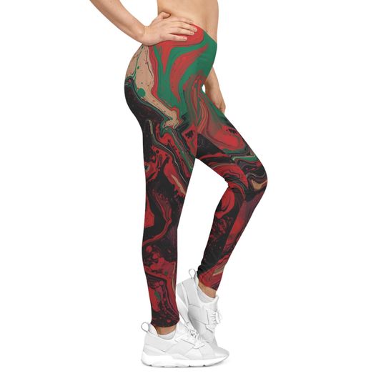 Caffeinated Witches Leggings, Fall Autumn Spooky Cute Funny Witchcore Yoga Pants