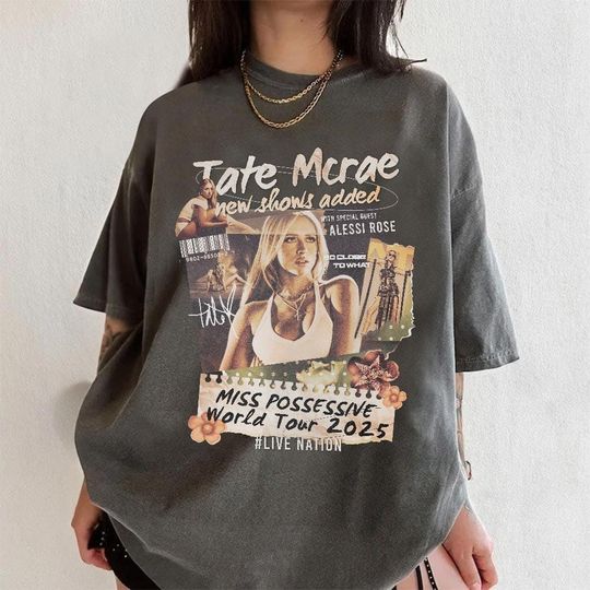 Discover Comfort Colors Tate McRae 2025 Concert Tee, Miss Possessive Tour 2025, Tate McRae Fan Gift Shirt, Tate McRae Merch, Tate McRae Graphic Tee