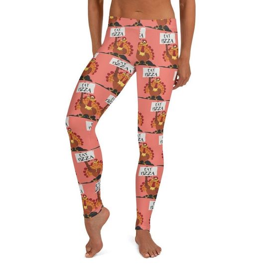 Discover Vegan Thanksgiving Leggings ~ Women's Cute Tofurky Day Cozy Wear Holiday Gratitude Foodie Stretchy Tight Pants | Funny LOL Gag Gift for Her