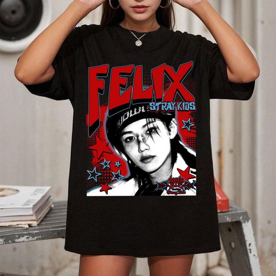 Discover Retro Felix dominAte T-shirt, Stray Kids dominATE World Tour 2025 Shirt, Stray Kids Hop Album Shirt, Giant Album Tee, Stray Kids ATE Tee