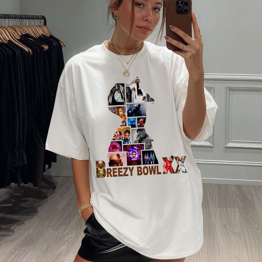 Discover Chris Brown Breezy Bowl XX T-Shirt - CB Tour 2025 Fan Merch