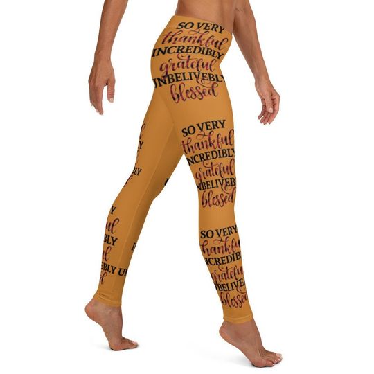 Discover Thankful Grateful Blessed Women’s Teen Leggings Cozy Holiday Pants