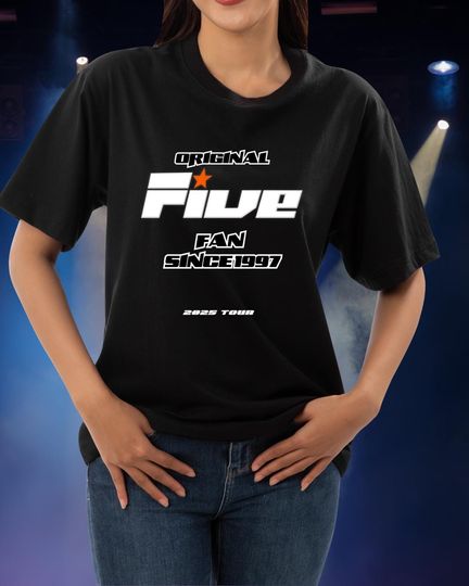 Discover FIVE tshirt 2025 tour 5ive Five's at the o2 tour merchandise concert mothers day tee t-shirt original five fans boy band nostalgia