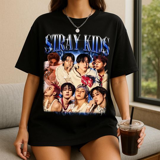 Discover Retro Stray Kids Kpop T-shirt, Stray Kids Karma Album Shirt, Stray Kids Ceremony Shirt, Stray Kids dominATE SKZOO World Tour 2025 Shirt