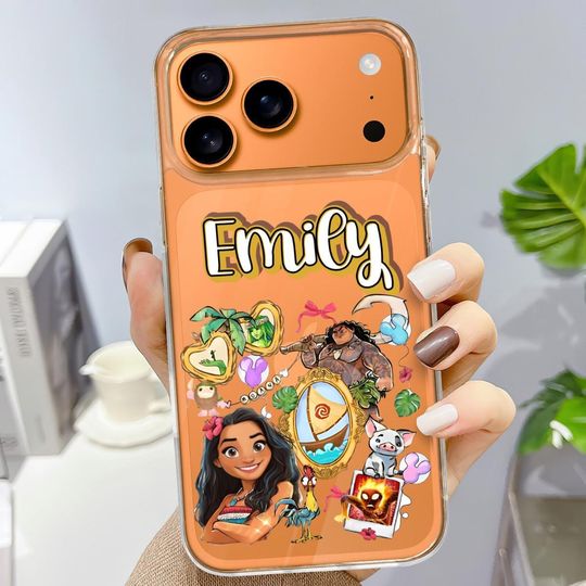 Discover Moana iPhone 17 Pro Max Transparent Phone Case . Disney Princess Personalized Phone Case