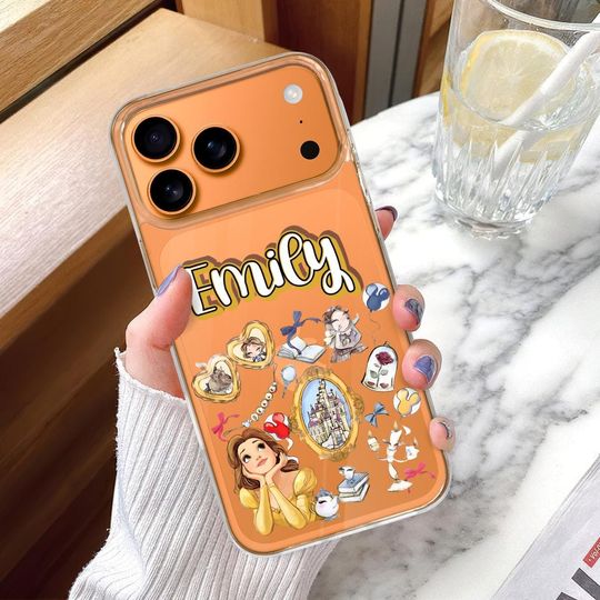 Discover beauty and the beast iPhone 17 Pro Max Transparent Phone Case ,Disney princess Personalized Phone Case