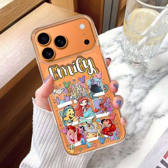 Little Mermaid iPhone 17 Pro Max Transparent Phone Case, Disney Princess Personalized Phone Case