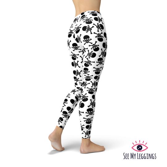Skull Leggings, Printed Leggings, Workout Leggings, Leggings for Women, Exercise Leggings