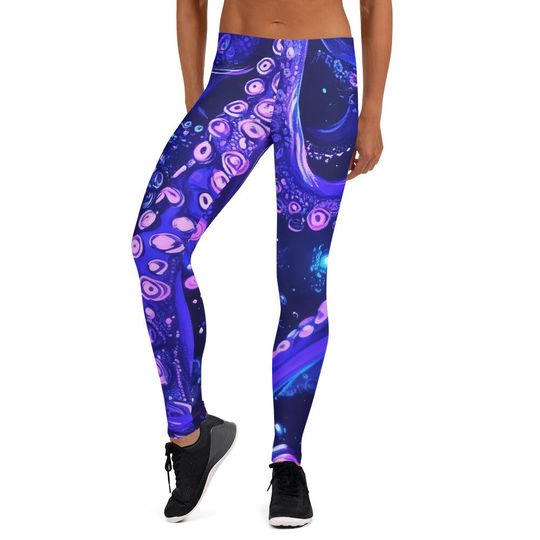 Discover Octopus Tentacles Leggings Women Ladies, Purple Cosplay Halloween Costume Printed Yoga Pants Graphic Workout Running Gym Fun Designer Tights