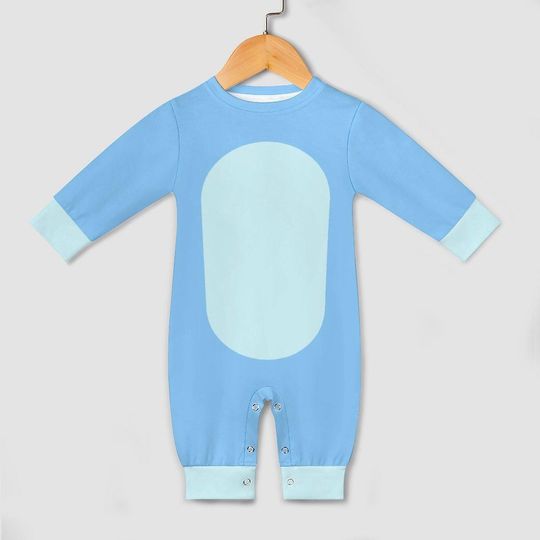 Baby Blue 3D Long Sleeve Romper for Toddlers