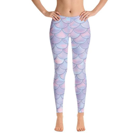 Discover Mermaid Leggings, Dragon Scale Printed Yoga Pants Pastel Mermaid Outfit Cosplay Dance Halloween Running Costume