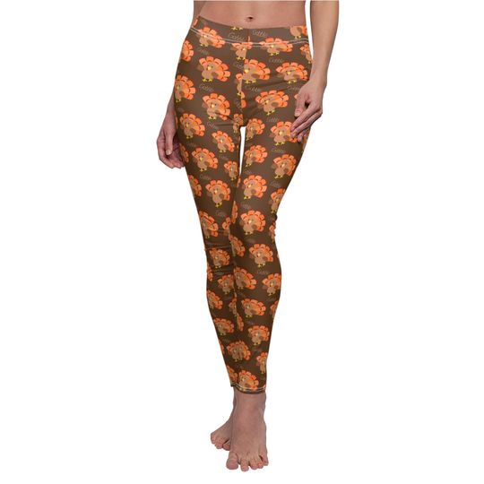 Thanksgiving Turkey Leggings Women Gobble Til You Wobble Outfit Holiday Costume Pants