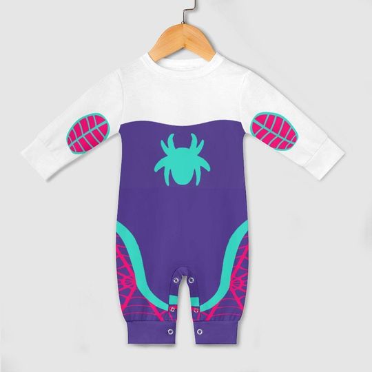 Spider Friends - Ghost - Spider - Cosplay - Halloween - Disney Bounding - Toddler Baby Long Sleeve Romper