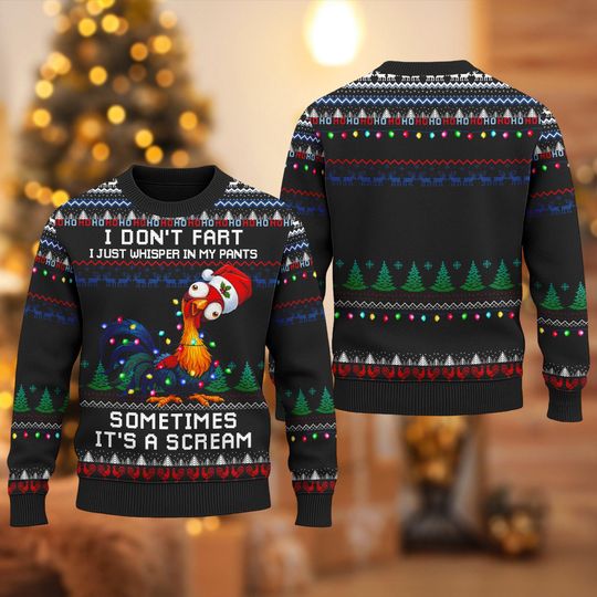 Discover Disney I Don't Fart Ugly Christmas Shirt, Hei Hei Ugly Sweater, Ugly Christmas Sweater, Moana Xmas Sweatshirt, Christmas Gift For Men Women