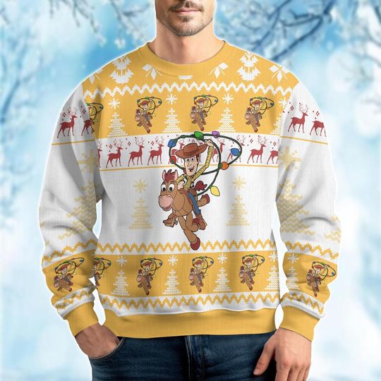 Toy Story Characters Ugly Sweater, Disney Woody Christmas Sweatshirt, Buzz Lightyear Xmas Sweater, Disney Cast Member Sweater