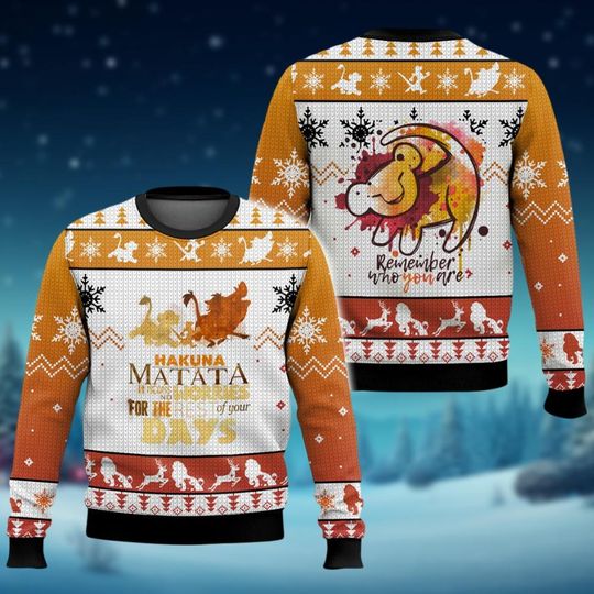 The Lion King Ugly Sweater, Simba Lion King Ugly Sweater, Disney Lion King Sweatshirt, Disney Movie Sweater, Holiday Sweater